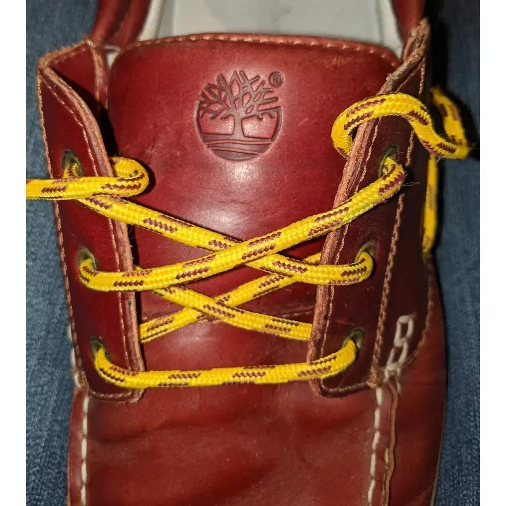 Timberland Mens Brown Casual Classic Leather Lace Up Boat Deck Shoes Size 11.5